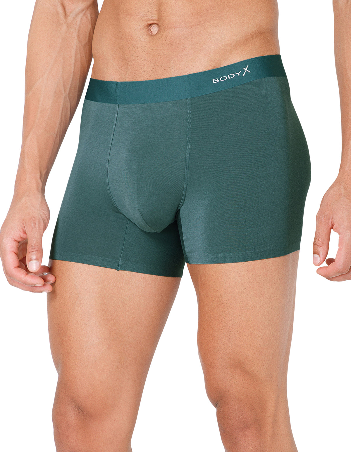 BodyX Men Solid Micro Modal Spandex Trunks-BX111T-GRN