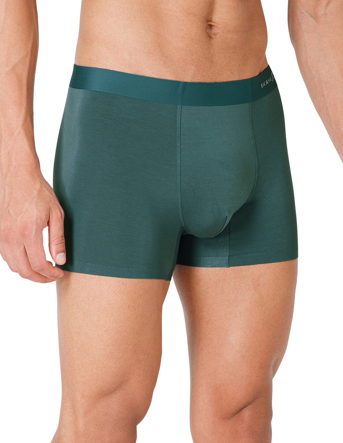 BodyX Men Solid Micro Modal Spandex Trunks-BX111T-GRN