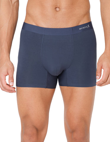 BodyX Men Solid Micro Modal Spandex Trunks-BX111T-GRY-ASSORTED