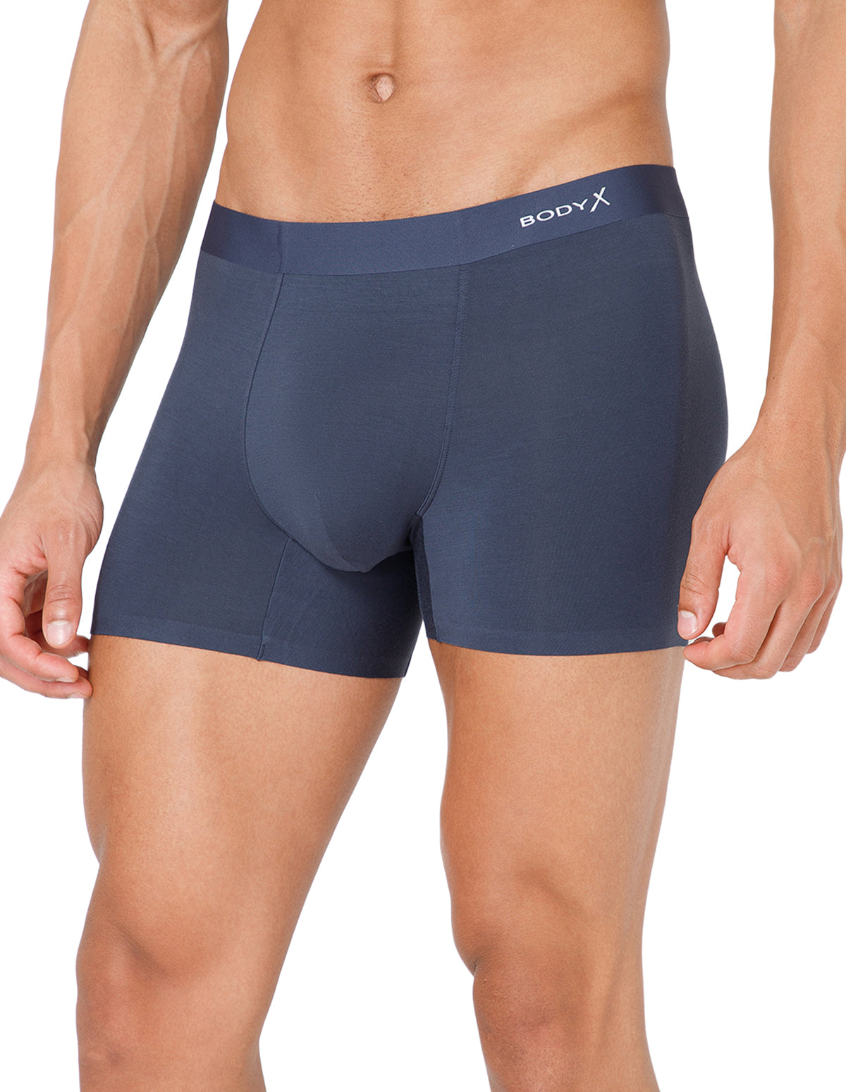 BodyX Men Solid Micro Modal Spandex Trunks-BX111T-GRY