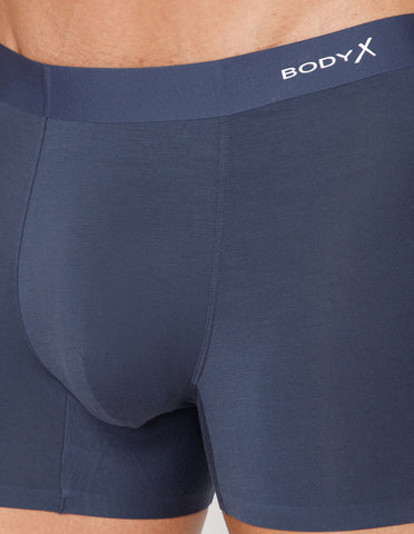 BodyX Men Solid Micro Modal Spandex Trunks-BX111T-GRY-ASSORTED