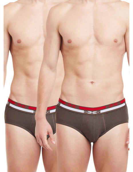 Body X Solid Briefs-Pack of 2-BX12B-Brown