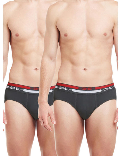 Body X Solid Briefs-Pack of 2-BX12B-Dark Grey Melange