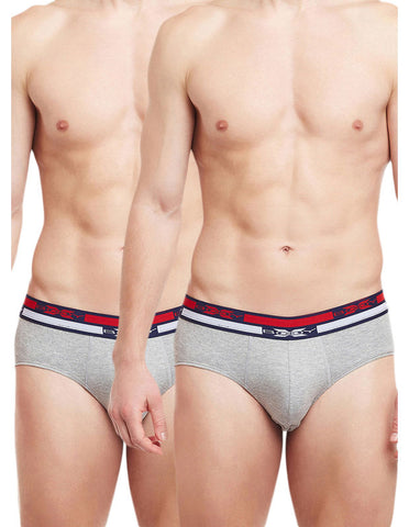 Body X Solid Briefs-Pack of 2-BX12B-Grey Melange