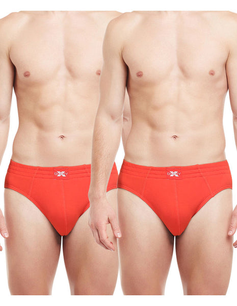 Body X Solid Briefs-Pack of 2-BX13B-Red