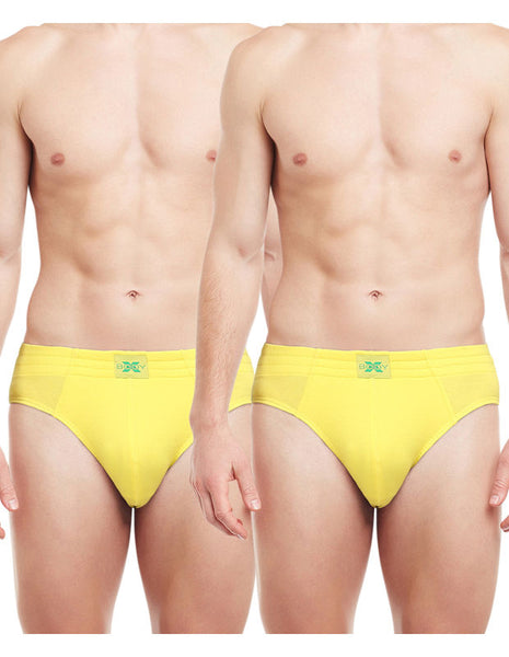 Body X Solid Briefs-Pack of 2-BX13B-Yellow