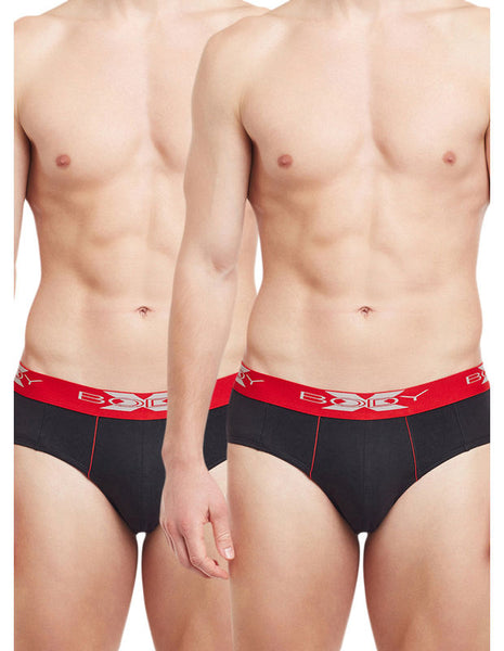 Body X Solid Briefs-Pack of 2-BX16B-Black