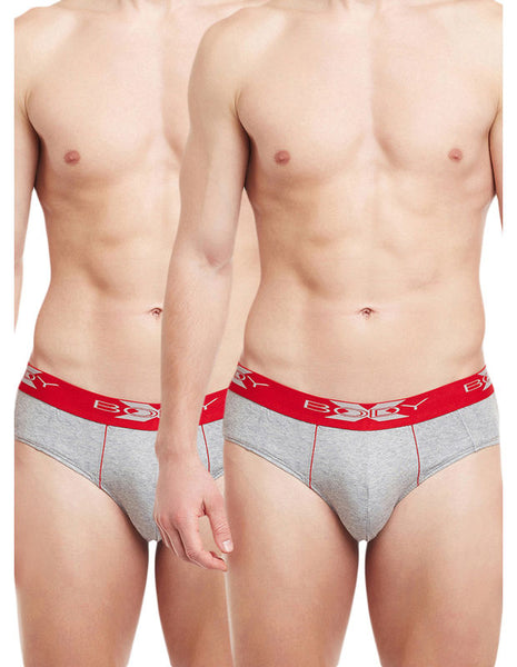 Body X Solid Briefs-Pack of 2-BX16B-Grey Melange