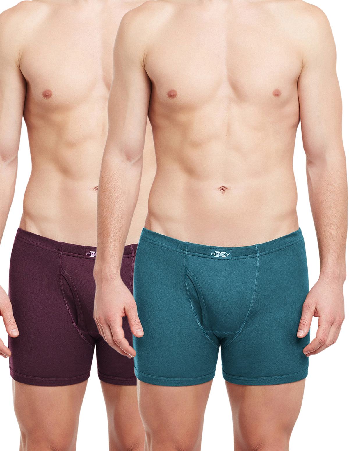 BodyX Solid Trunks-Pack of 2-BX19T-BurgundyTeal