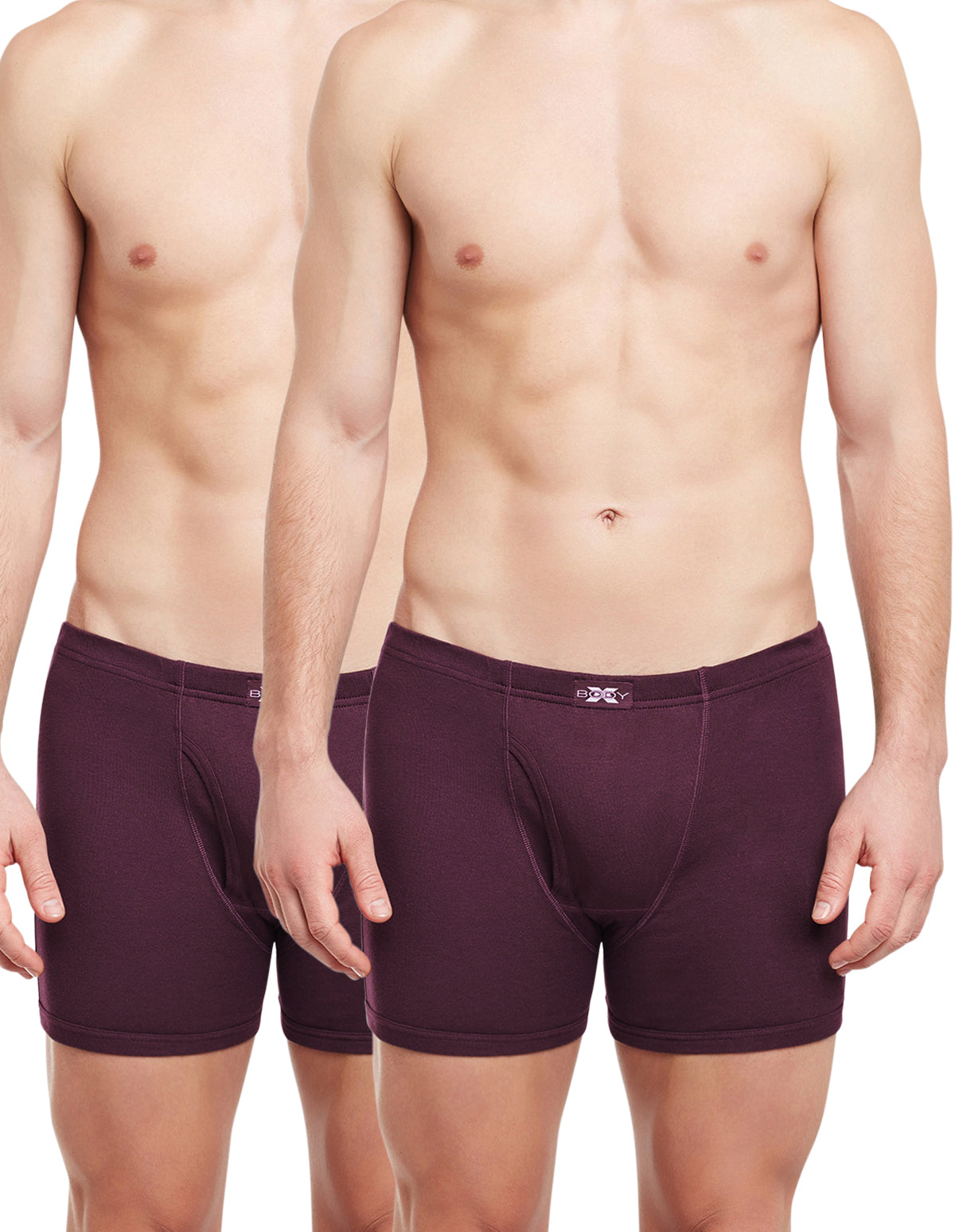 BodyX Solid Trunks-Pack of 2-BX19T-Burgundy