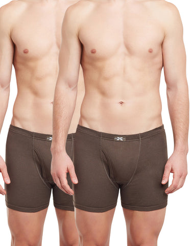 BodyX Solid Trunks-Pack of 2-BX19T-Coffee Brown