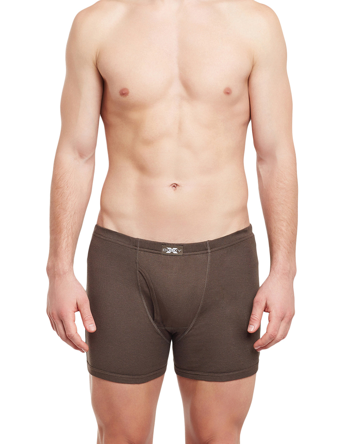 BodyX Solid Trunks-Pack of 2-BX19T-Coffee Brown