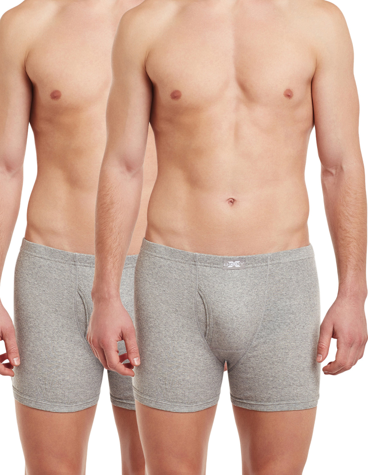 BodyX Solid Trunks-Pack of 2-BX19T-Grey Melange