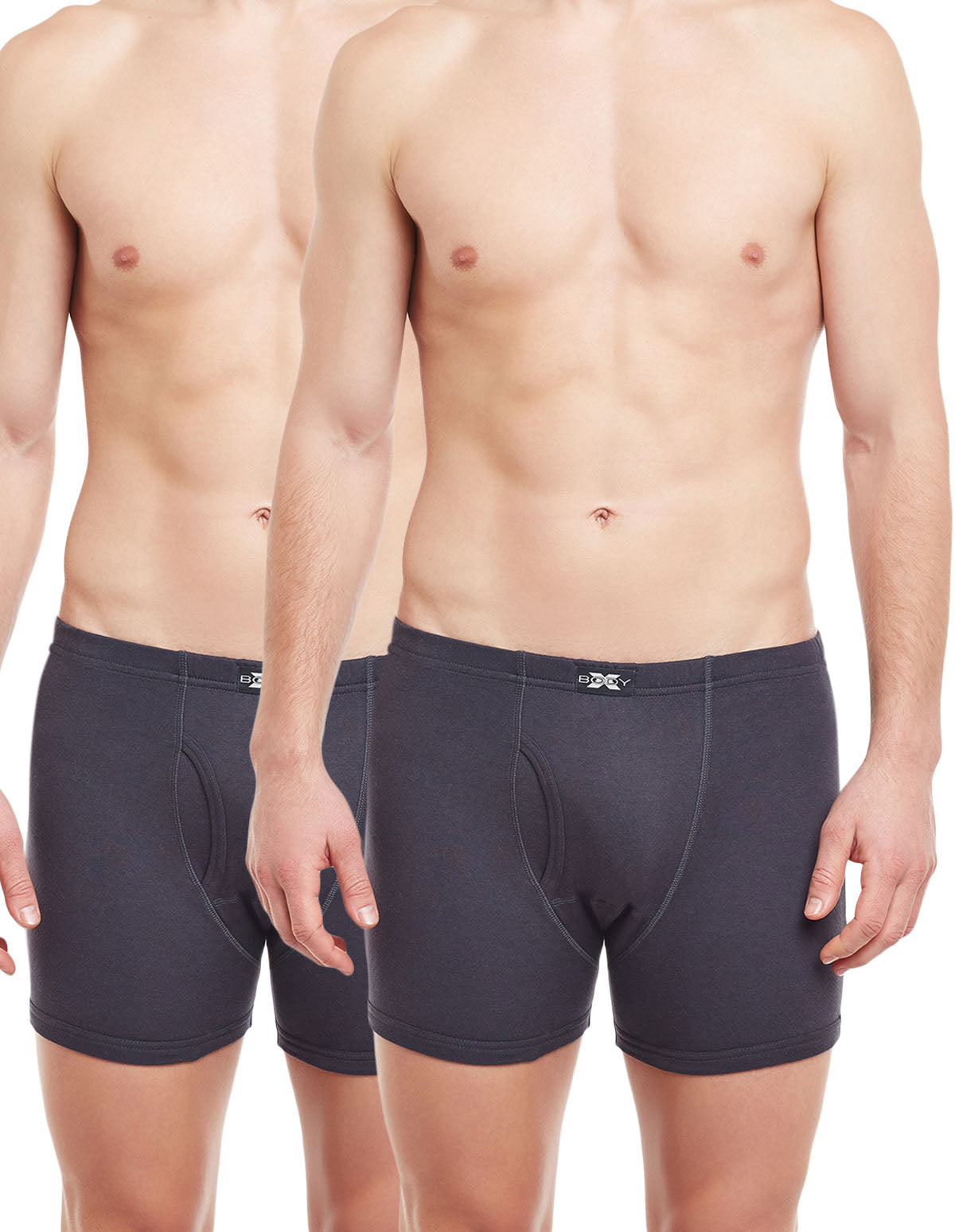BodyX Solid Trunks-Pack of 2-BX19T-Steel Grey