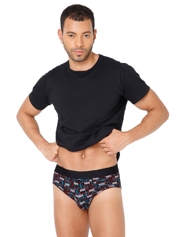 BodyX Men Printed Brief-BX201B-P5-ASSORTED