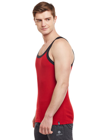 Super Combed Cotton Rib Square Neck Sleeveless Vest RED BX212RED