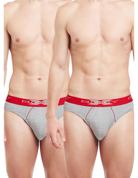 Body X Solid Briefs-Pack of 2-BX21B_Grey Melange