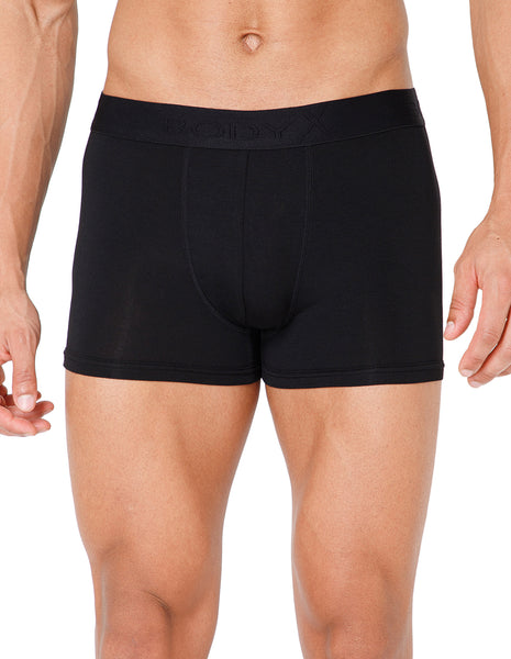 BodyX Men Solid Micro Modal Trunk-BX301T-BLACK