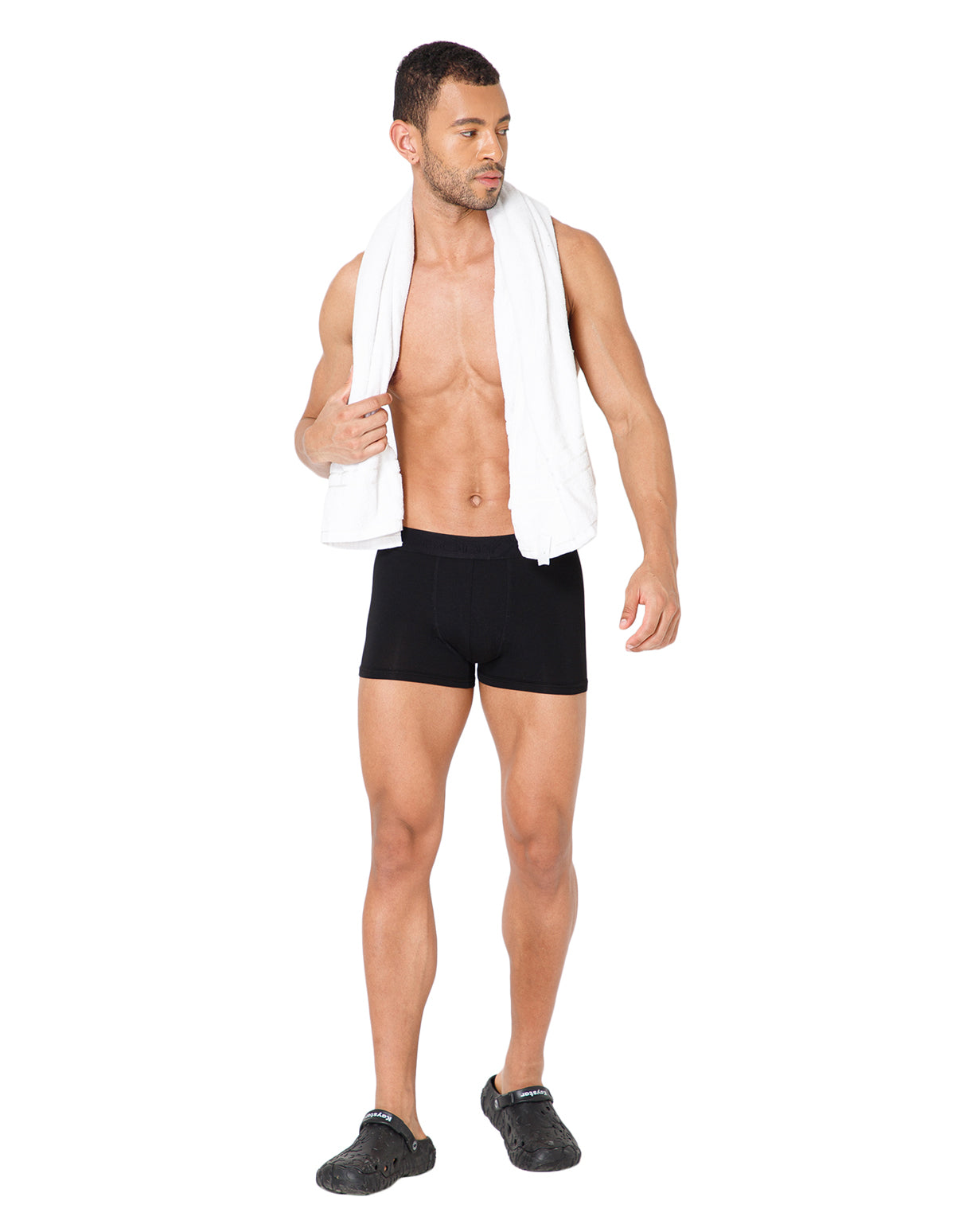 BodyX Men Solid Micro Modal Trunk-BX301T-BLACK