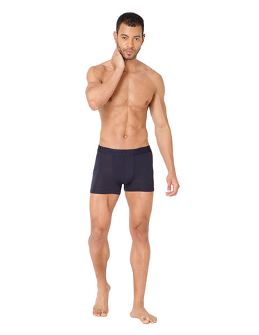 BodyX Men Printed Micro Modal Trunk-BX301T-NAVY