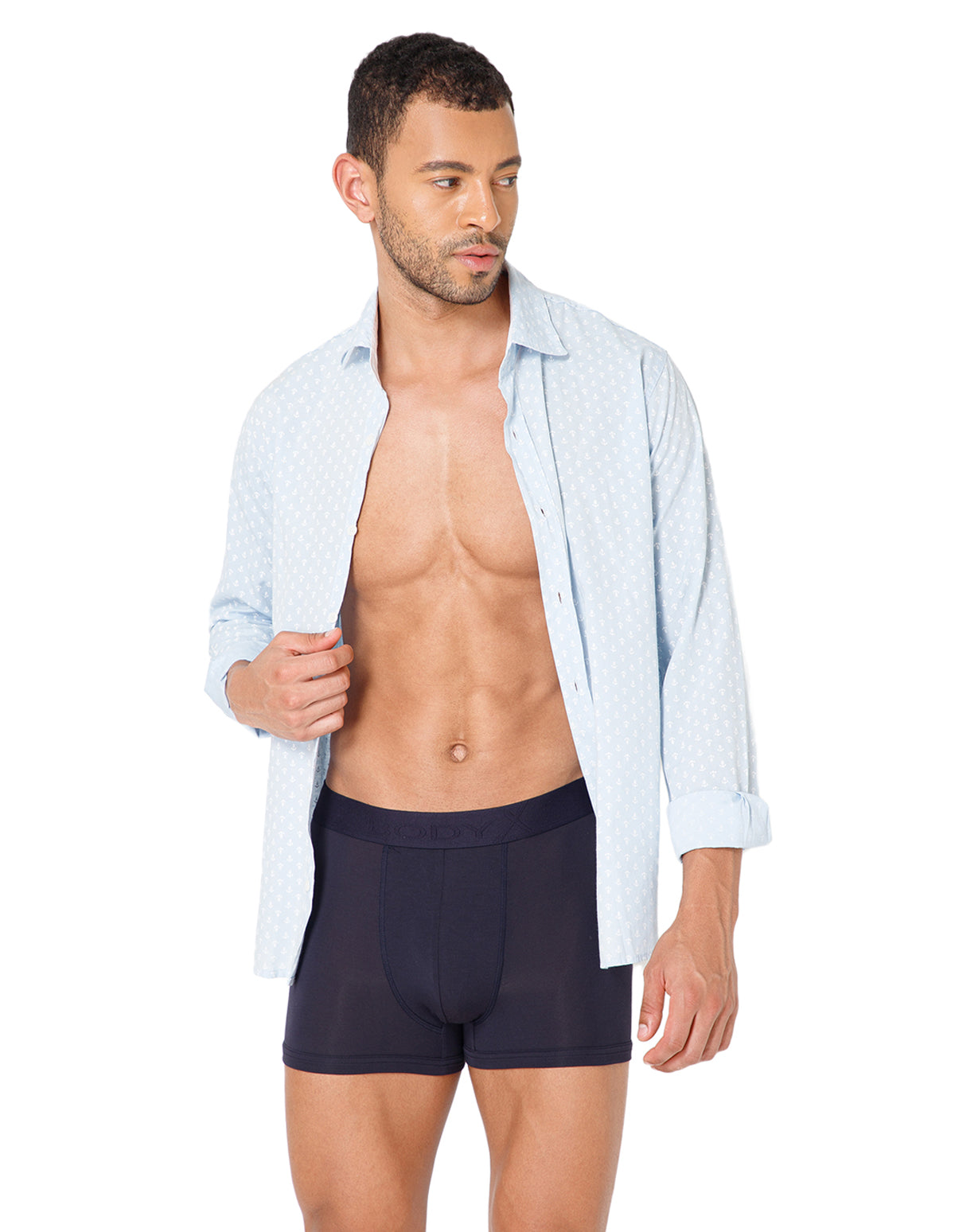 BodyX Men Solid Micro Modal Trunk-BX301T-NAVY