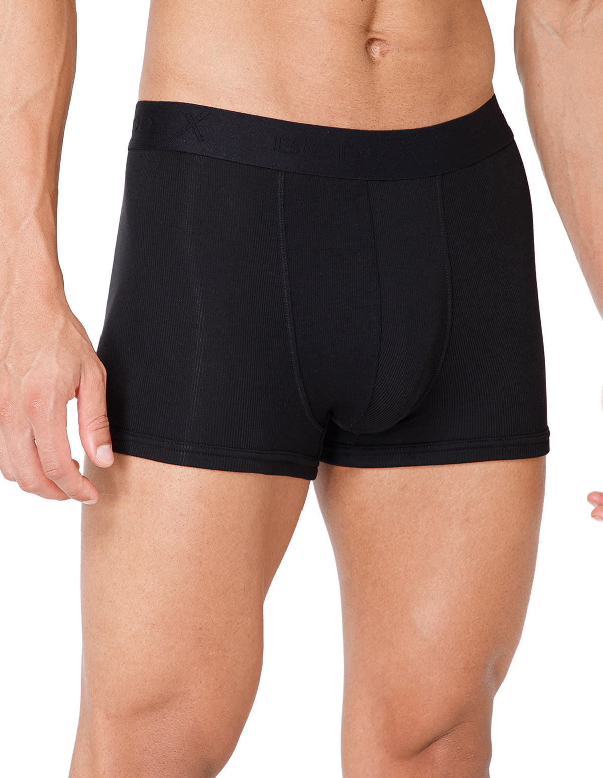 BodyX Men Solid Micro Modal Rib Trunks-BX303T-BLK