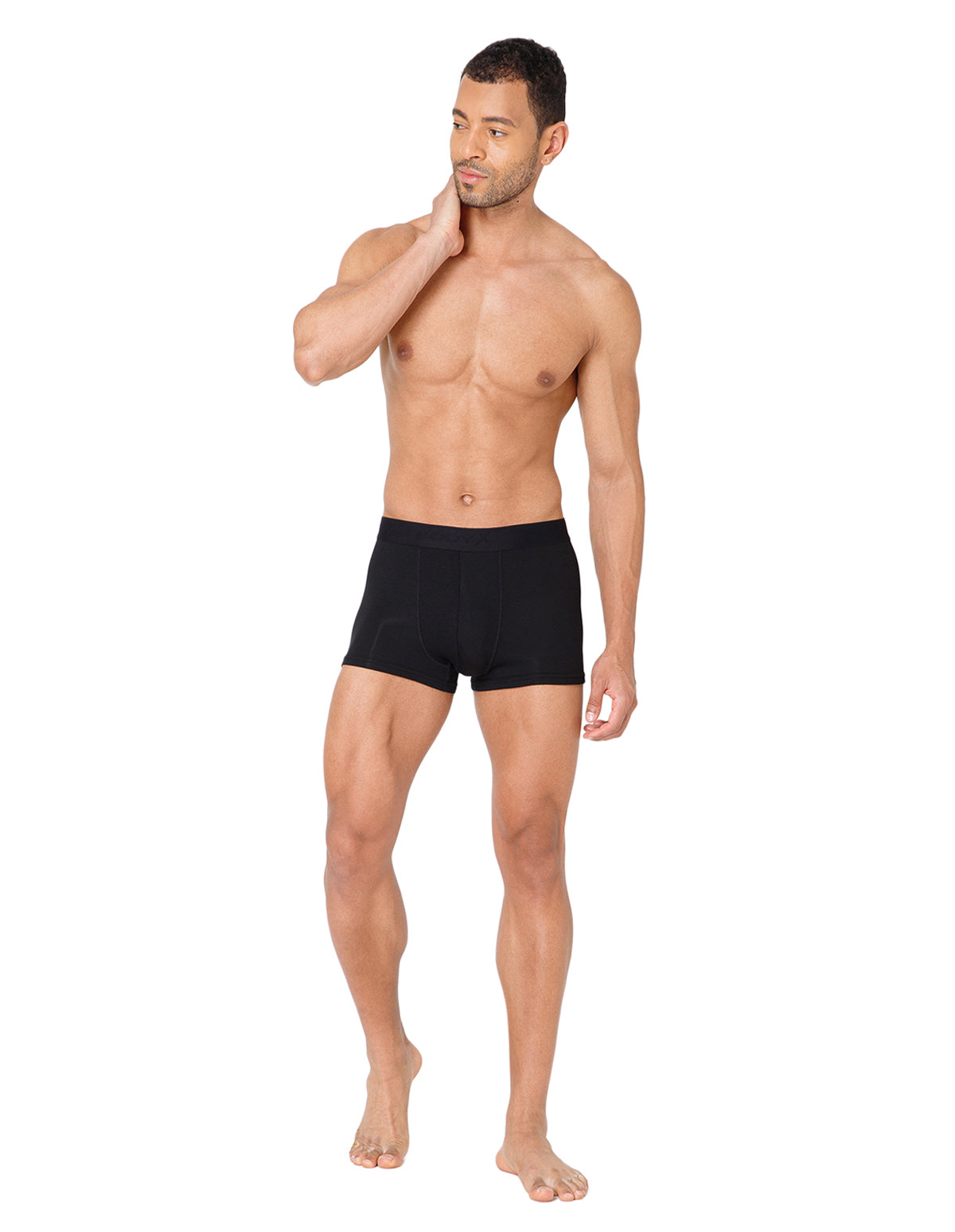 BodyX Men Solid Micro Modal Rib Trunks-BX303T-BLK