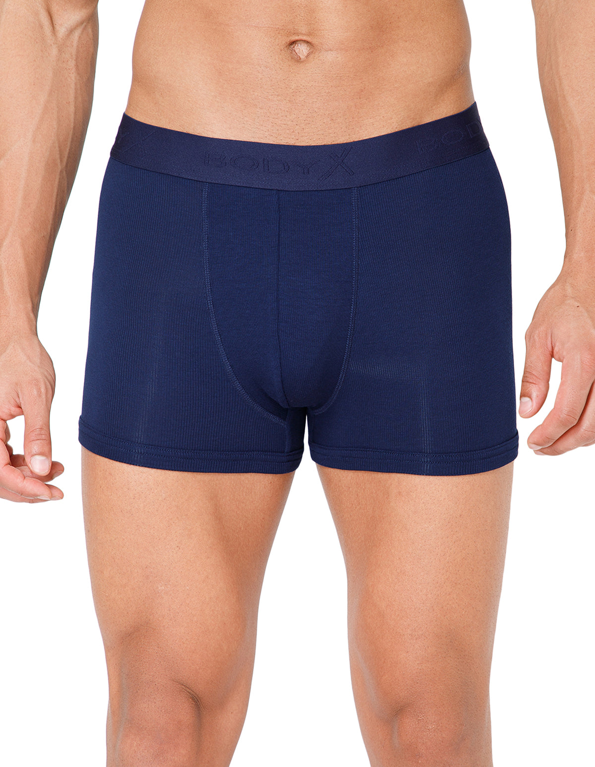BodyX Men Solid Micro Modal Rib Trunks-BX303T-NVY