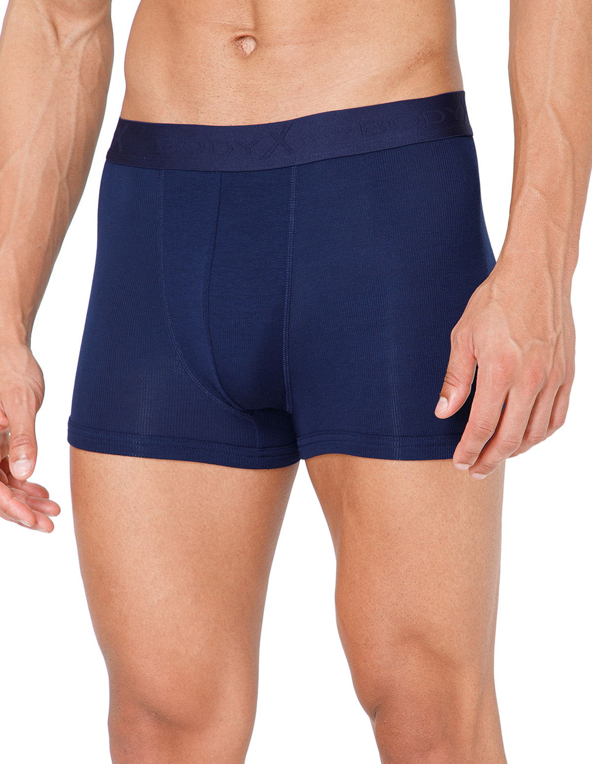 BodyX Men Solid Micro Modal Rib Trunks-BX303T-NVY