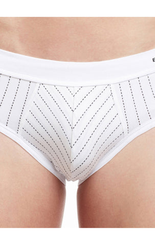 Body X Striped Briefs-BX30B-White