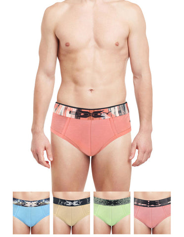 Body X Elaganza Solid Briefs Pack of 5 -BX34B-L-Assorted