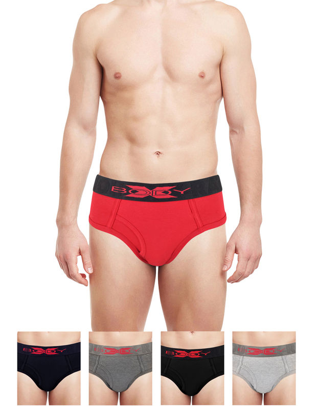 Body X Elaganza Solid Briefs Pack of 5 -BX40B-Assorted