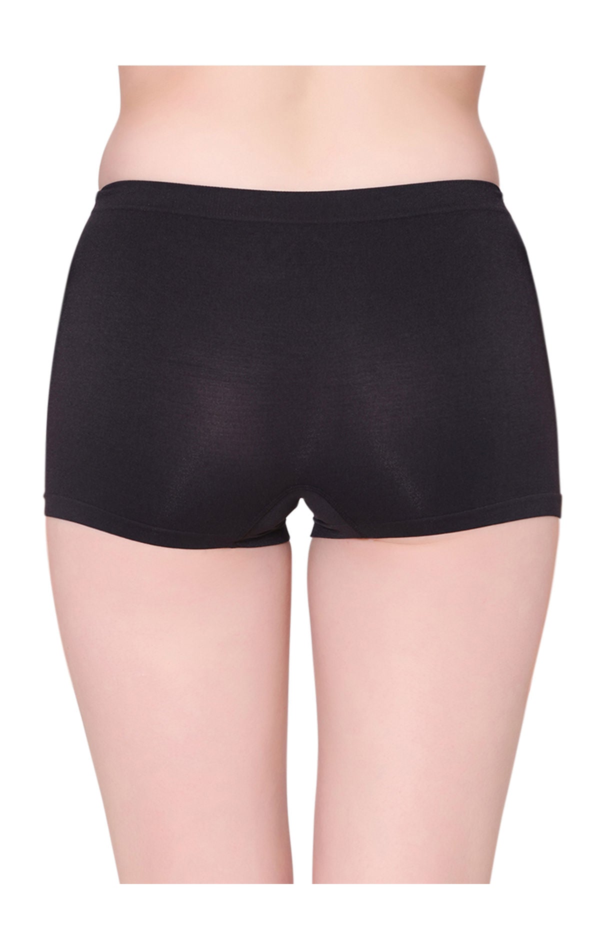 BodyX womens microfiber spandex black solid seamless premium boyshorts BX501-pack of 1