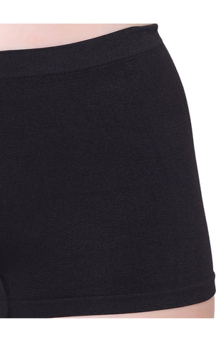 BodyX womens microfiber spandex black solid seamless premium boyshorts BX501-pack of 1