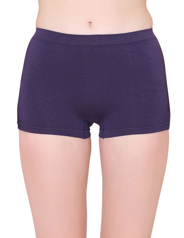 BodyX womens microfiber spandex navy solid seamless premium boyshorts BX501-pack of 1