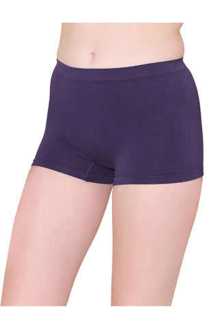 BodyX womens microfiber spandex navy solid seamless premium boyshorts BX501-pack of 1