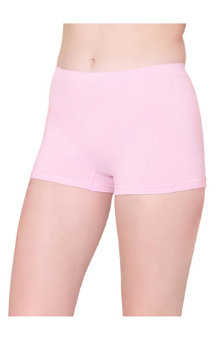 BodyX womens microfiber spandex pink solid seamless premium boyshorts BX501-pack of 1