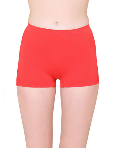 BodyX womens microfiber spandex red solid seamless premium boyshorts BX501-pack of 1