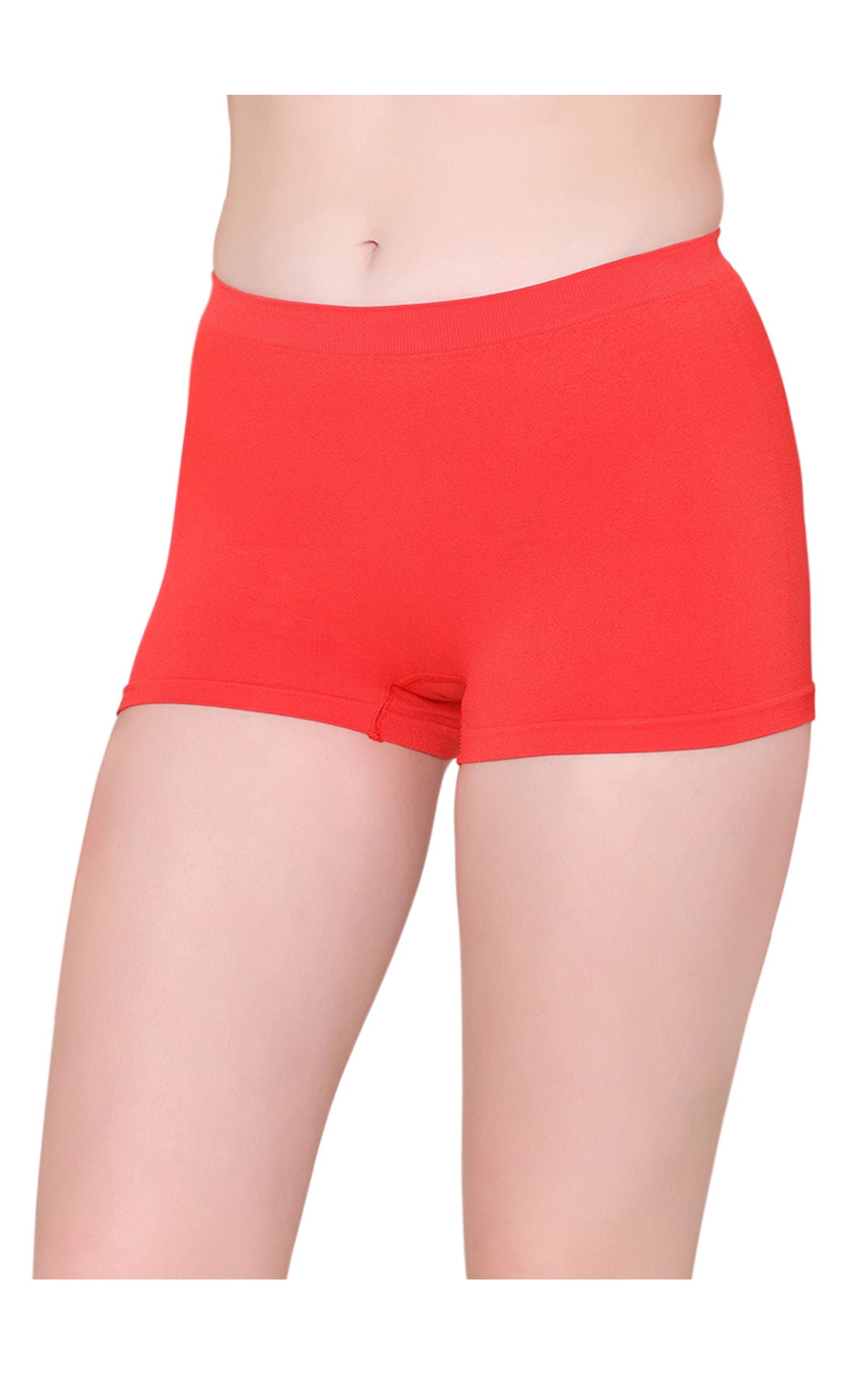 BodyX womens microfiber spandex red solid seamless premium boyshorts BX501-pack of 1