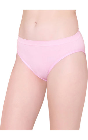 BodyX womens microfiber spandex pink solid seamless premium bikini panty BX502-pack of 1