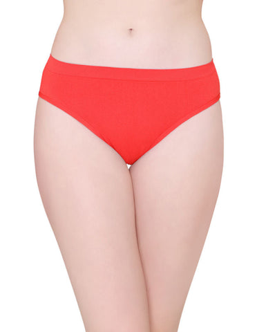 BodyX womens microfiber spandex red solid seamless premium bikini panty BX502-pack of 1