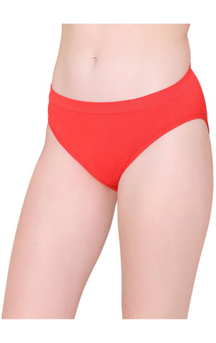 BodyX womens microfiber spandex red solid seamless premium bikini panty BX502-pack of 1