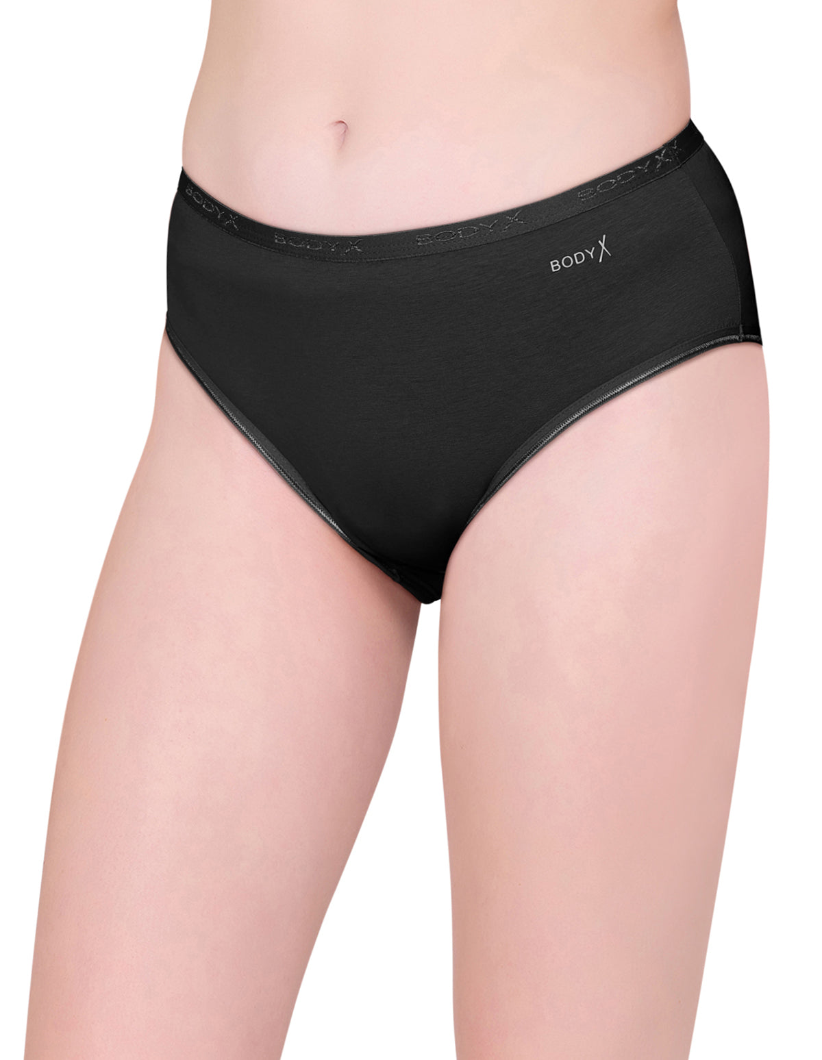 BodyX womens combed cotton spandex multi solid hipster premium hipster panty BX504Dark-pack of 3