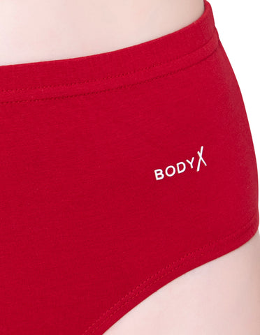 BodyX womens combed cotton spandex multi solid brief premium brief BX507-pack of 3