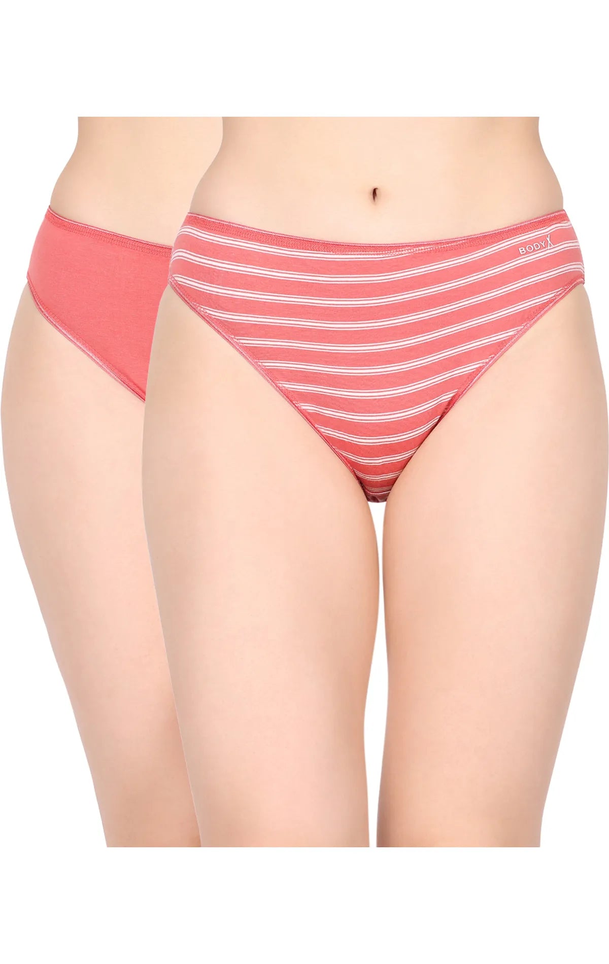 BodyX Womens Combed Cotton Spandex Assorted Premium Bikini Panty BX509-Pack Of 2