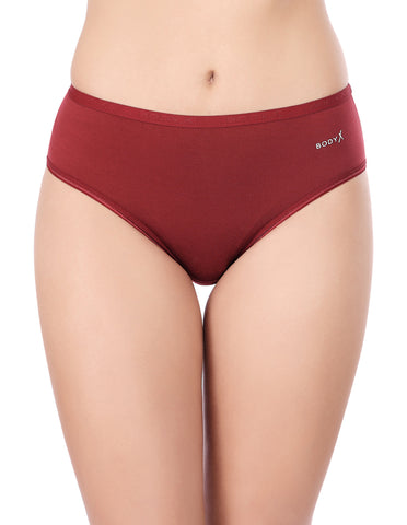 BodyX Womens Combed Cotton Spandex Assorted Premium Panty BX519D-Pack Of 3