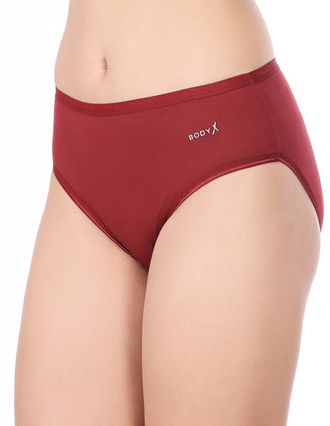 BodyX Womens Combed Cotton Spandex Assorted Premium Panty BX519D-Pack Of 3