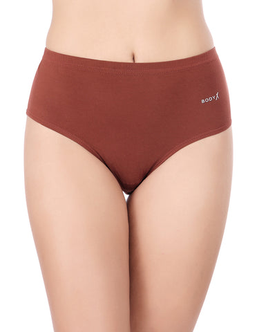 BodyX Womens Combed Cotton Spandex Assorted Premium Panty BX523D-Pack Of 3