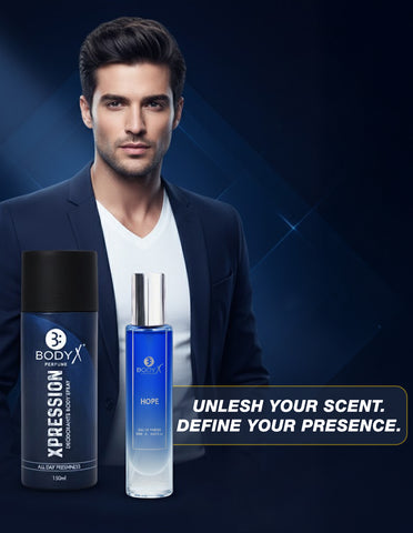 BodyX Xpression Deo & Hope Mini Perfume Combo Set for Men (150ml + 25ml)