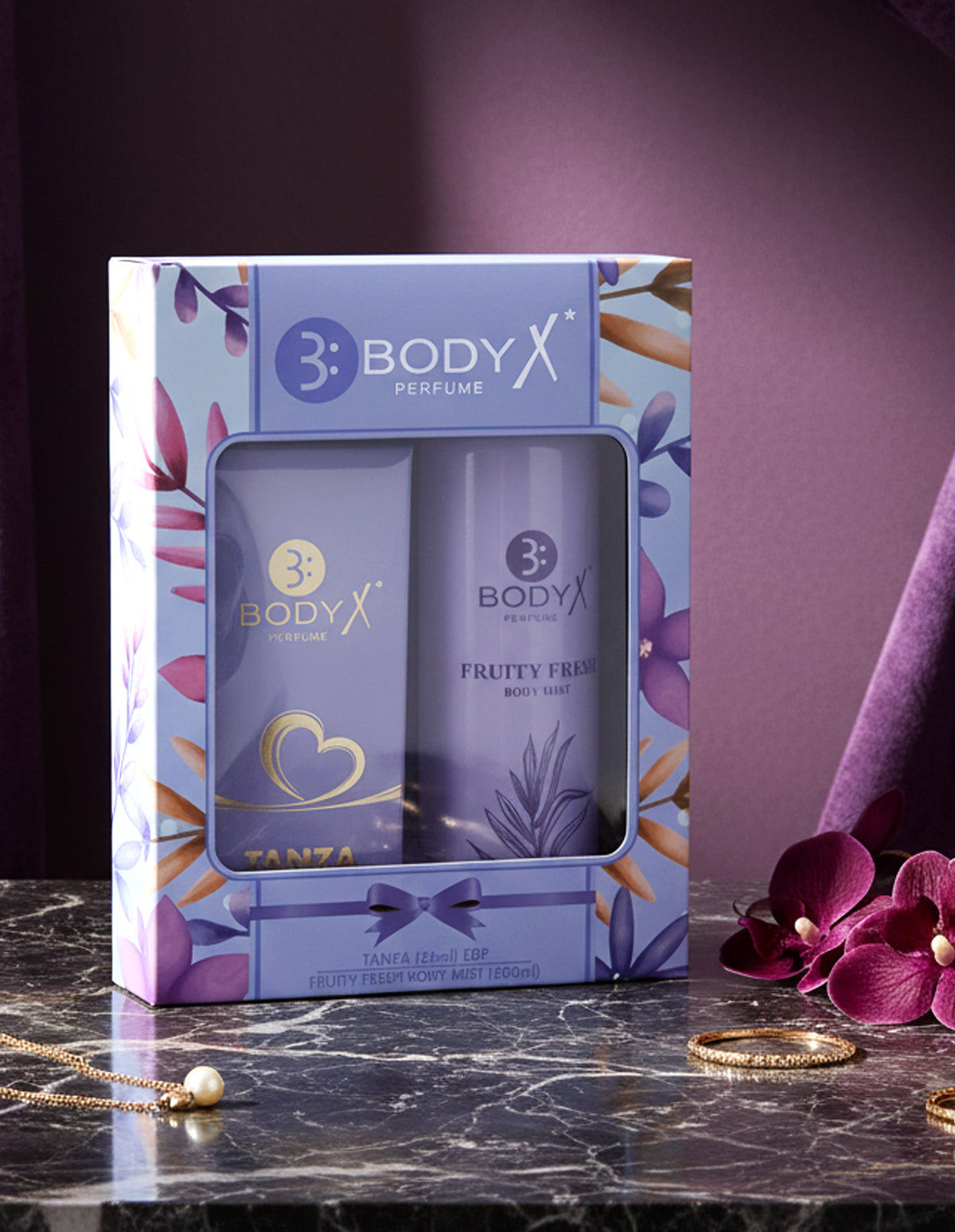 BodyX Tanza Mini Perfume & Fruity Fresh Body Mist Combo Set for Women (25ml + 200ml)